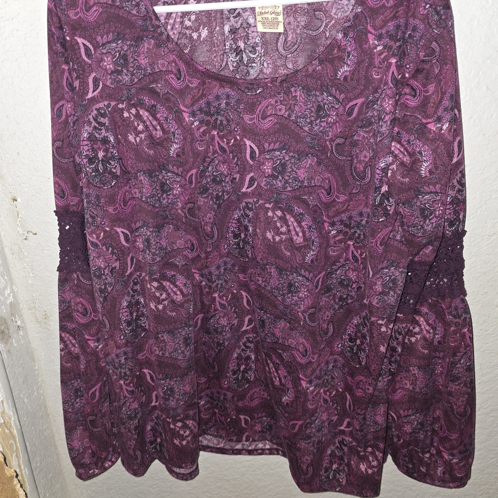 Faded Glory Purple Paisley Blouse